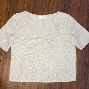 Cropped white print Babaton short sleeve